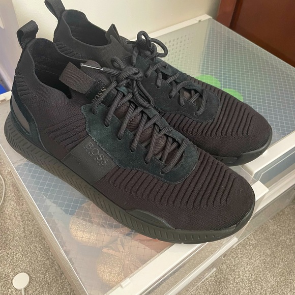 Trainers Hugo Boss Sock Shoes BOSS Black Knitted Sock Running